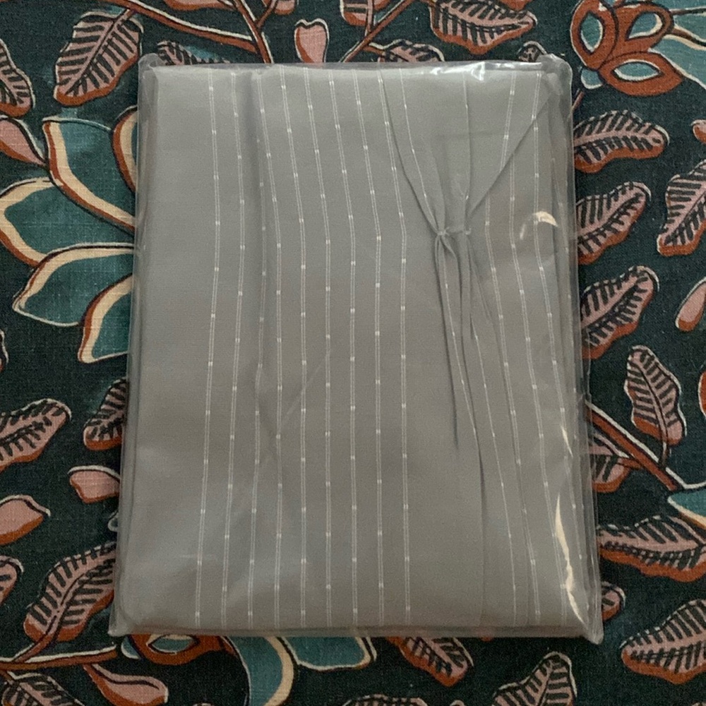 West Elm Pintuck Striped Arctic Blue Euro Sham (1)